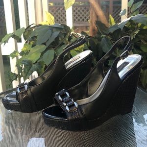 White House | Black Market - Open-Toe Strap Wedges